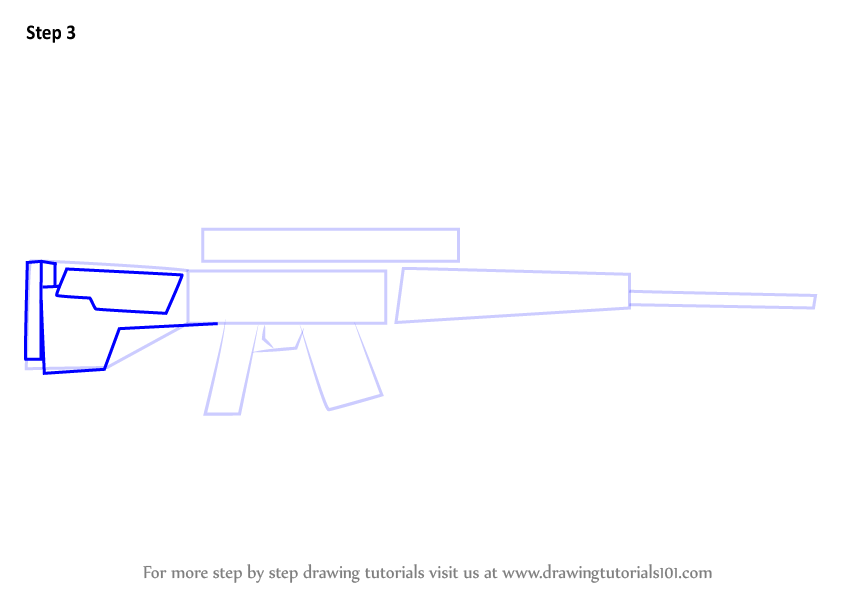 How to Draw SG 550 from Counter Strike (Counter Strike) Step by Step ...