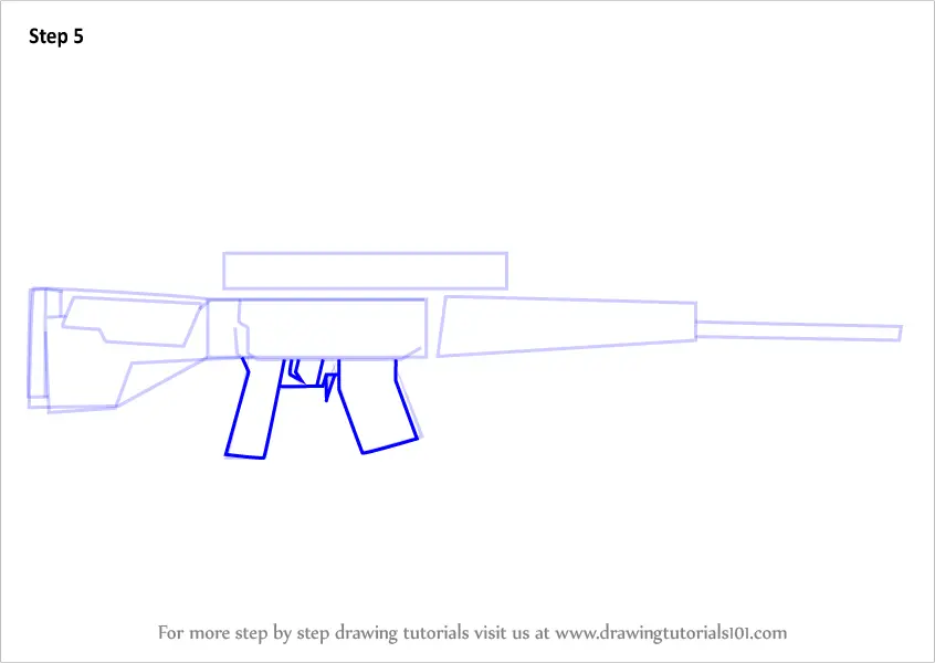 How to Draw SG 550 from Counter Strike (Counter Strike) Step by Step ...