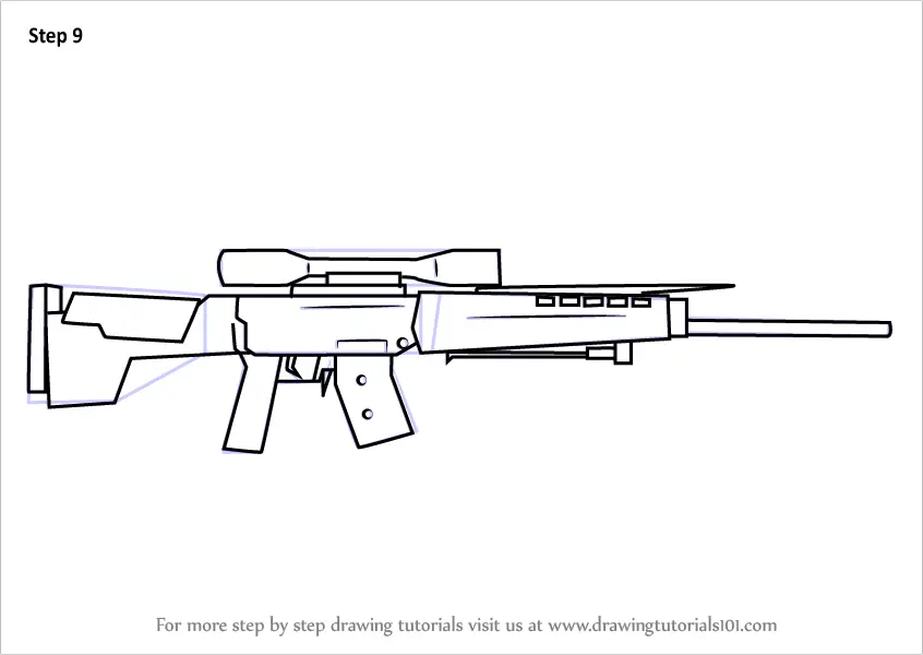 How to Draw SG 550 from Counter Strike (Counter Strike) Step by Step ...