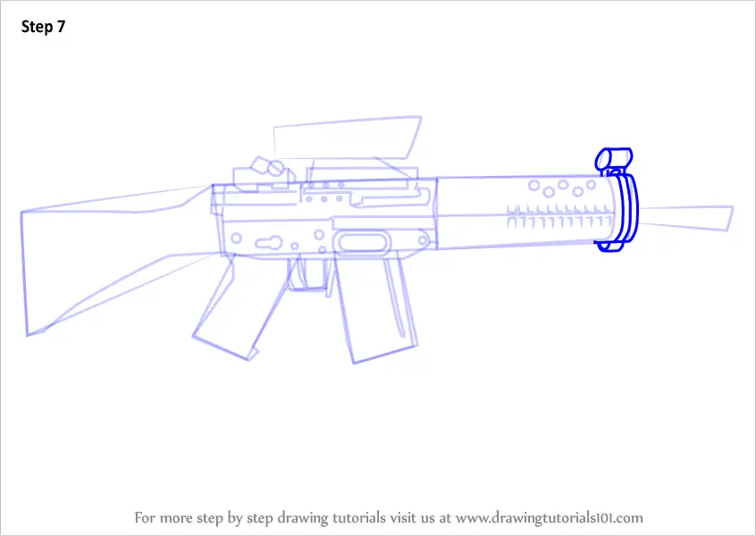 How to Draw SG 552 from Counter Strike (Counter Strike) Step by Step ...