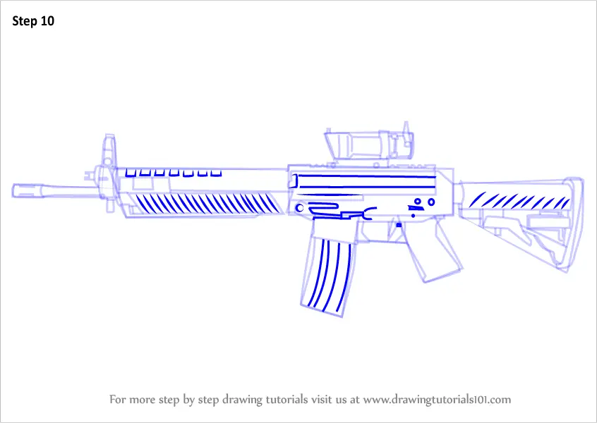 How to Draw SG 553 from Counter Strike (Counter Strike) Step by Step