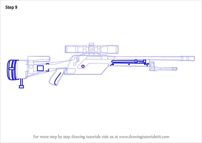 How to Draw SSG 08 from Counter Strike (Counter Strike) Step by Step ...