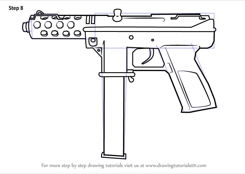 How to Draw Tec9 from Counter Strike (Counter Strike) Step by Step