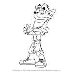How to Draw Crash Bandicoot from Crash Bandicoot