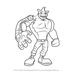 How to Draw Crunch from Crash Bandicoot