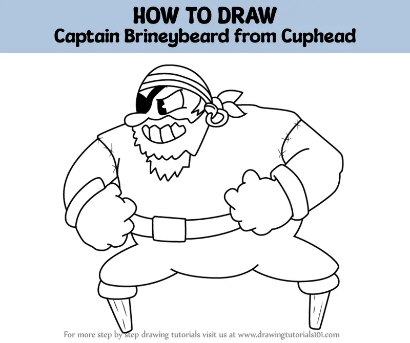 How to Draw Captain Brineybeard from Cuphead (Cuphead) Step by Step ...