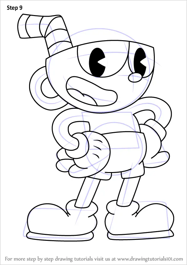How to Draw Cuphead from Cuphead (Cuphead) Step by Step