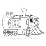 How to Draw Head of the Train from Cuphead