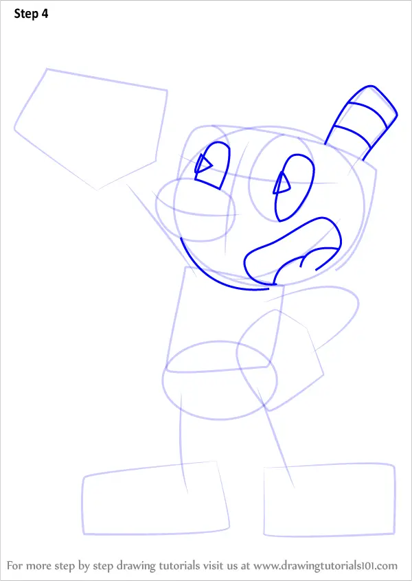 How To Draw Mugman From Cuphead Cuphead Step By Step