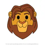 How to Draw Adult Simba from Disney Emoji Blitz