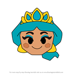 How to Draw Aquamarine Jasmine from Disney Emoji Blitz