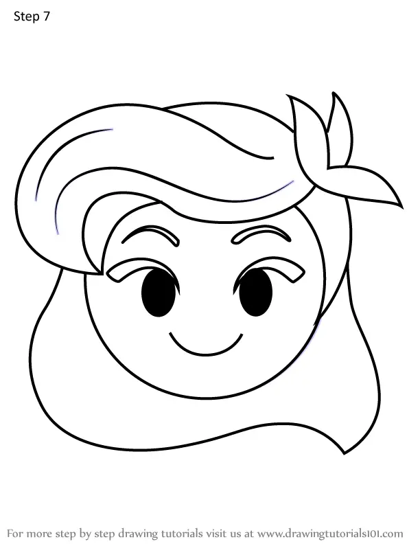 How to Draw Ariel from Disney Emoji Blitz (Disney Emoji Blitz) Step by ...