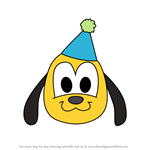 How to Draw Birthday Baby Pluto from Disney Emoji Blitz