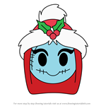 How to Draw Christmas Sally from Disney Emoji Blitz