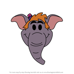 How to Draw Elephant Abu from Disney Emoji Blitz
