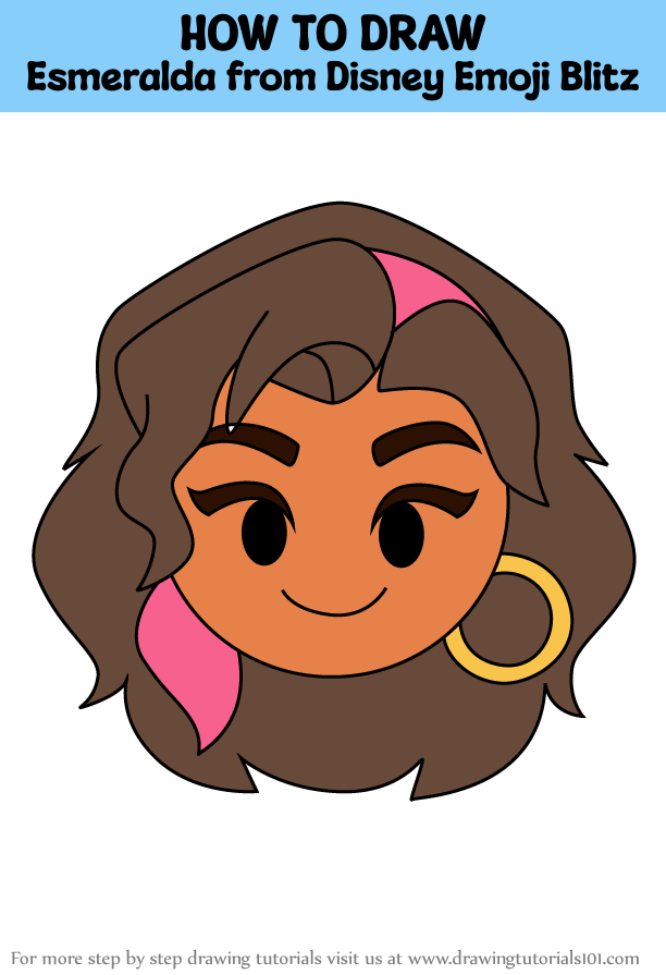 How to Draw Esmeralda from Disney Emoji Blitz (Disney Emoji Blitz) Step ...