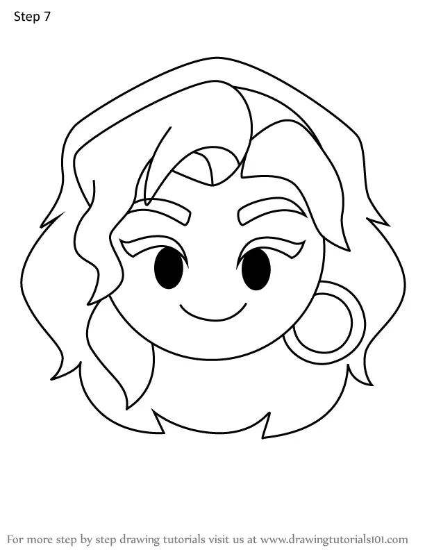 How to Draw Esmeralda from Disney Emoji Blitz (Disney Emoji Blitz) Step ...