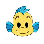 How to Draw Flounder from Disney Emoji Blitz