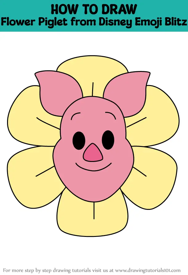 How to Draw Flower Piglet from Disney Emoji Blitz (Disney Emoji Blitz ...