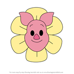 How to Draw Flower Piglet from Disney Emoji Blitz
