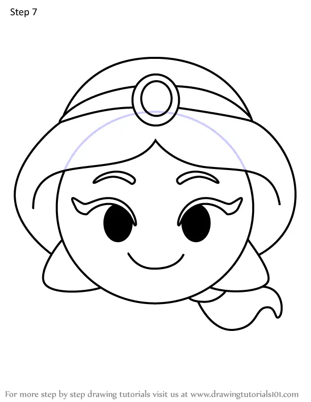 How to Draw Jasmine from Disney Emoji Blitz (Disney Emoji Blitz) Step ...