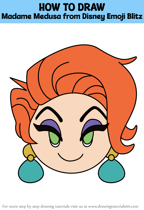 How to Draw Madame Medusa from Disney Emoji Blitz (Disney Emoji Blitz ...