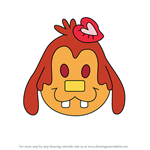 How to Draw Pancake Goofy from Disney Emoji Blitz
