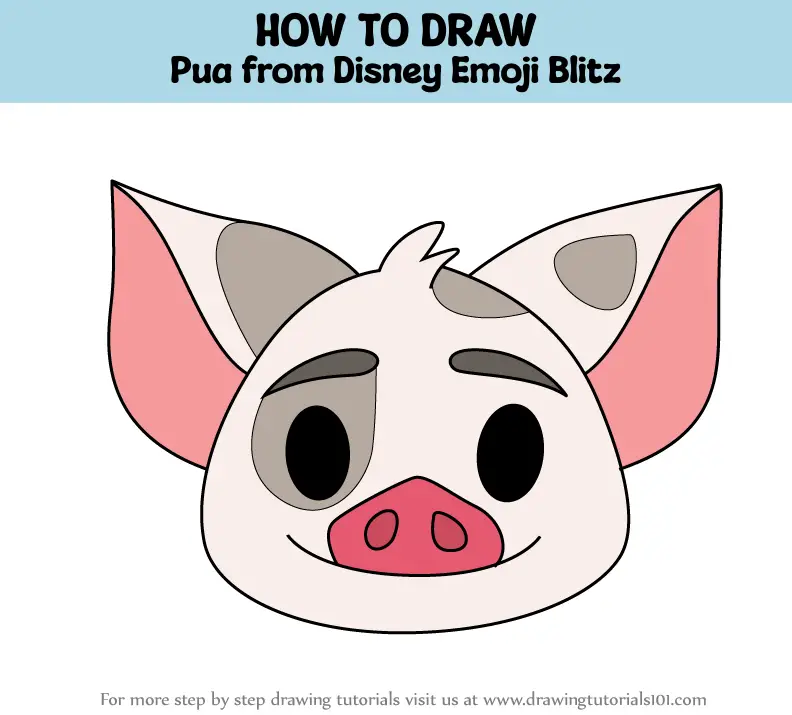 How To Draw Pua From Disney Emoji Blitz Disney Emoji Blitz Step By Step