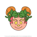 How to Draw Pumpkin Minnie from Disney Emoji Blitz
