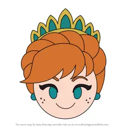 How to Draw Queen Anna from Disney Emoji Blitz
