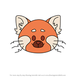 How to Draw Red Panda Mei from Disney Emoji Blitz