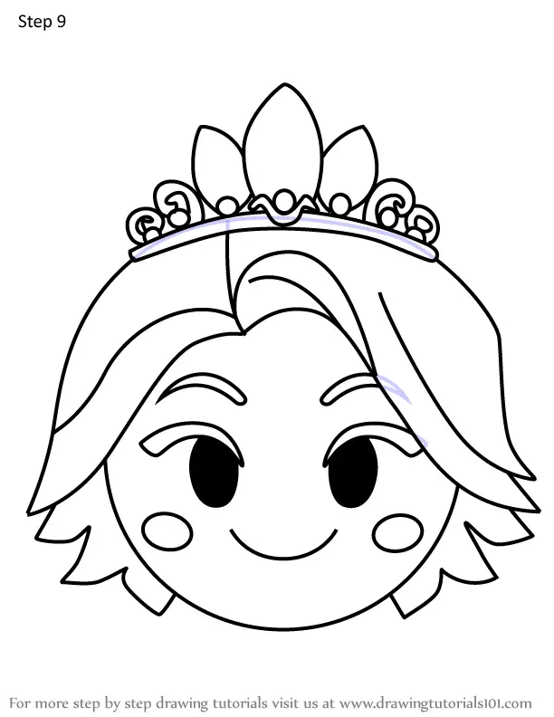 How to Draw Tiara Rapunzel from Disney Emoji Blitz (Disney Emoji Blitz ...