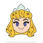 How to Draw Winter Aurora from Disney Emoji Blitz