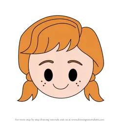 How to Draw Young Anna from Disney Emoji Blitz