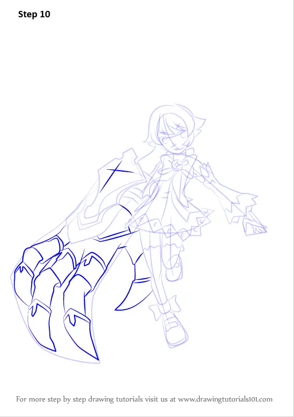 How To Draw Lu From Elsword Elsword Step By Step