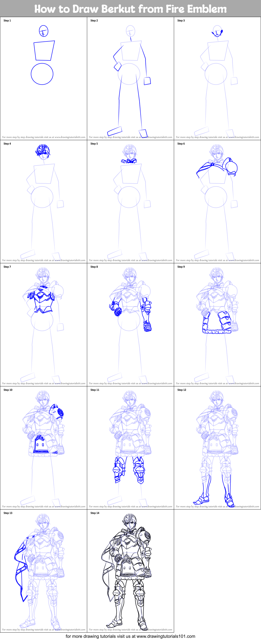 How to Draw Berkut from Fire Emblem printable step by step drawing ...