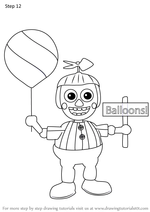 How to Draw Balloon Girl JJ from Five Nights at Freddy's (Five Nights ...