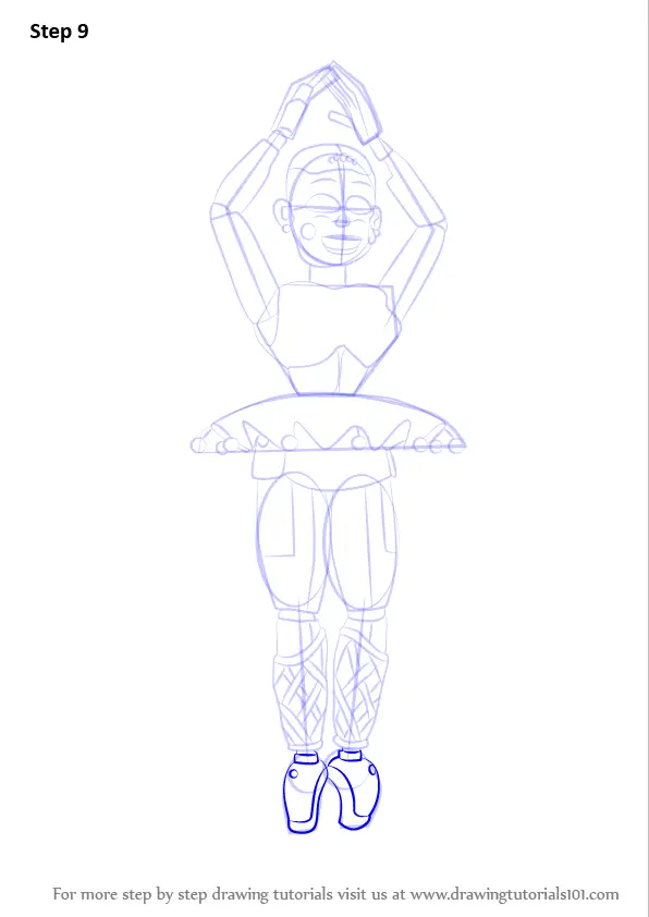 Step by Step How to Draw Ballora from Five Nights at Freddy's