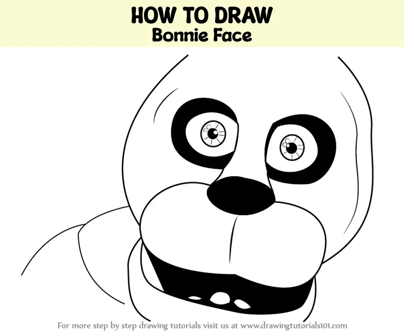 How to Draw Bonnie Face (Five Nights at Freddy's) Step by Step
