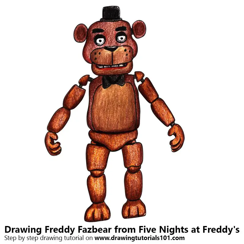 Freddy Fazbear Color Pencil Drawing