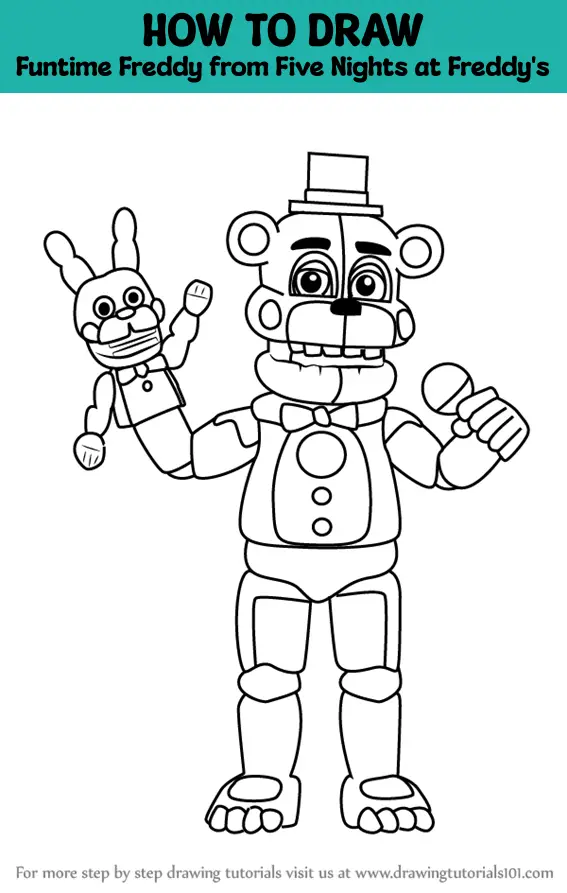 How to Draw Funtime Freddy from Five Nights at Freddy's (Five Nights at ...