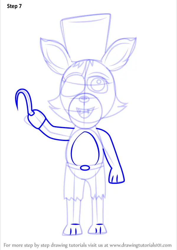 Learn How to Draw Kawaii Foxy from Five Nights at Freddy's (Five Nights
