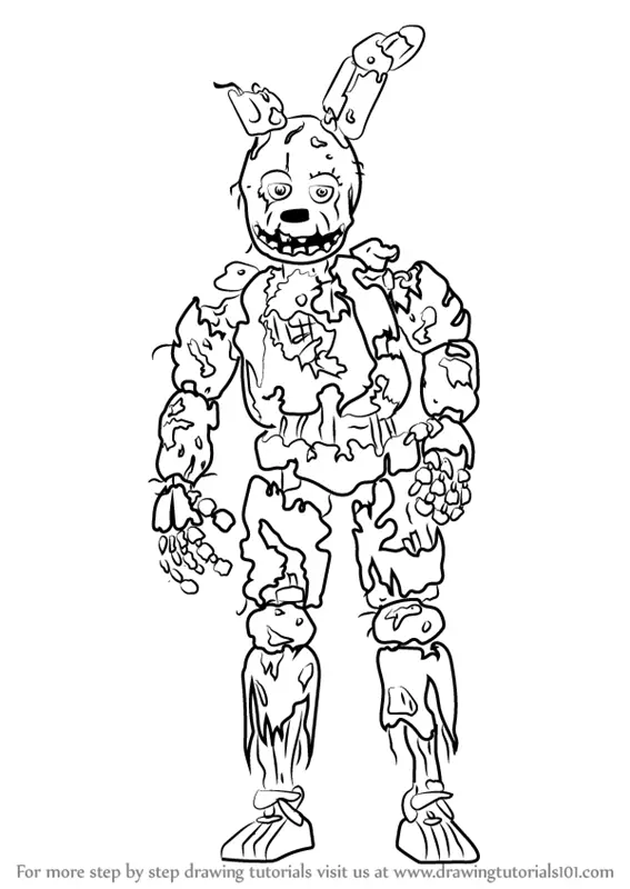 Learn How to Draw Springtrap from Five Nights at Freddy's (Five Nights