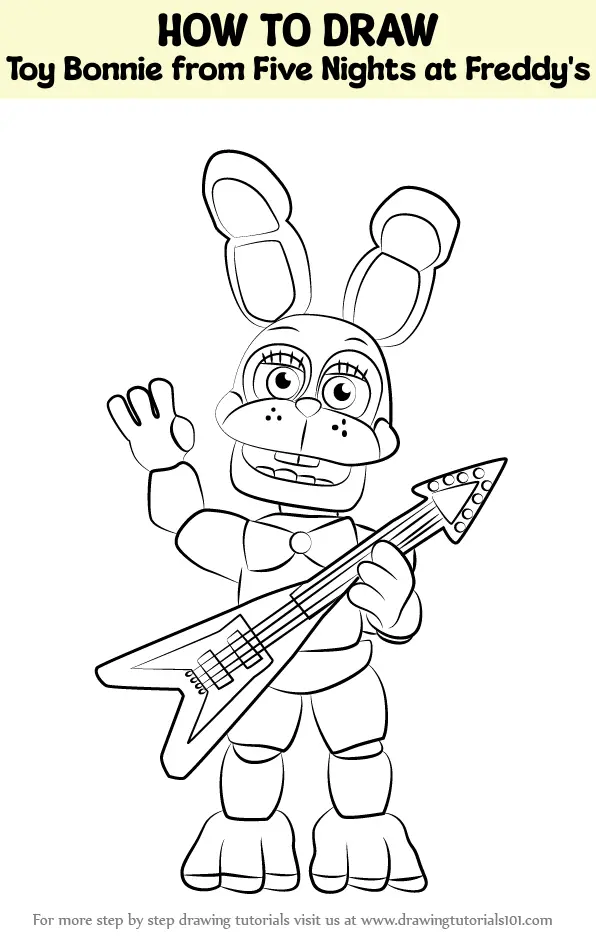 How to Draw Toy Bonnie from Five Nights at Freddy's (Five Nights at ...