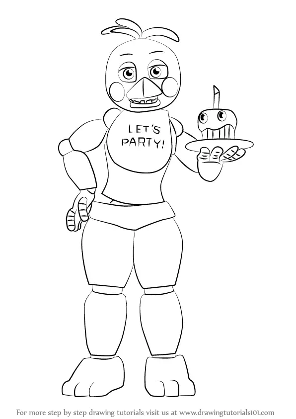 HOW TO DRAW Toy Chica, Five Nights at Freddy's, fnf Mod : Vs. FNAF 2  @Amanda Drawings in 2023