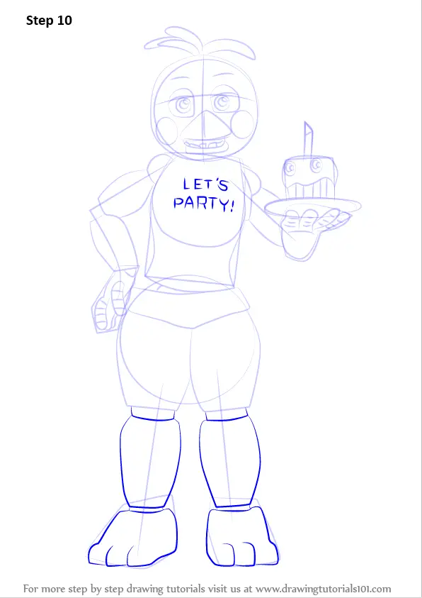 How to Draw Toy Chica from Five Nights at Freddy's (Five Nights at