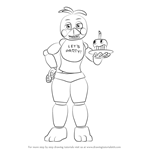 How to Draw Toy Chica from Five Nights at Freddy's