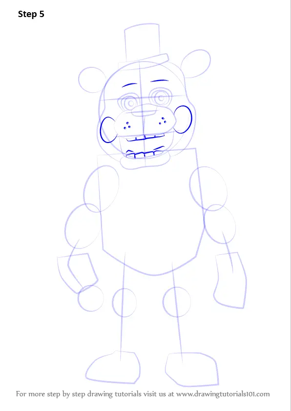 How to Draw Toy Freddy Fazbear from Five Nights at Freddy's (Five