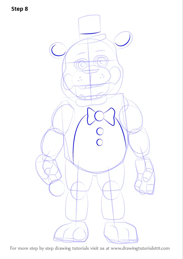 How to Draw Toy Freddy Fazbear from Five Nights at Freddy's (Five
