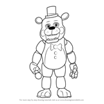 How to Draw Toy Freddy Fazbear from Five Nights at Freddy's